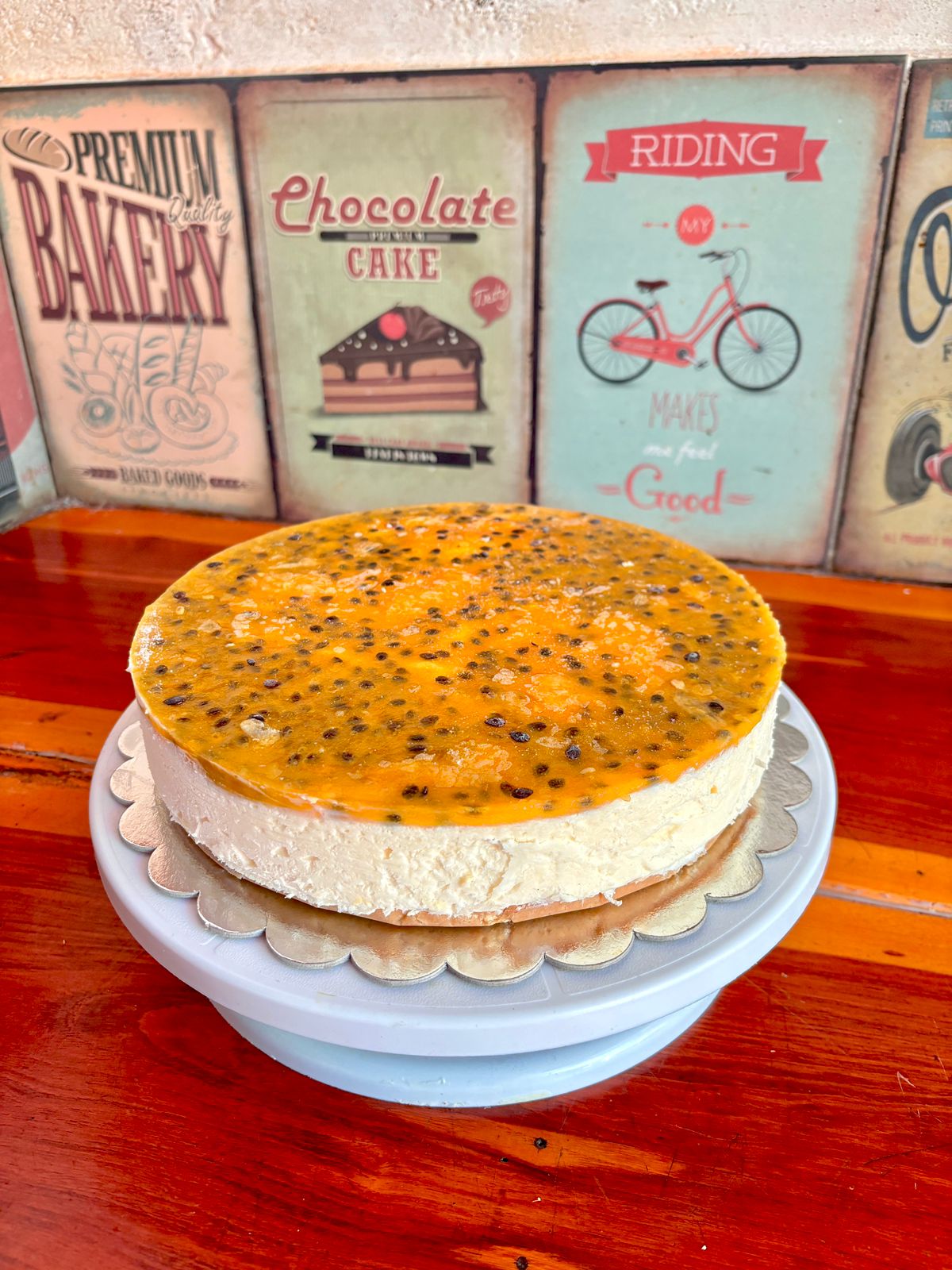 Cheesecake frío de maracuyá